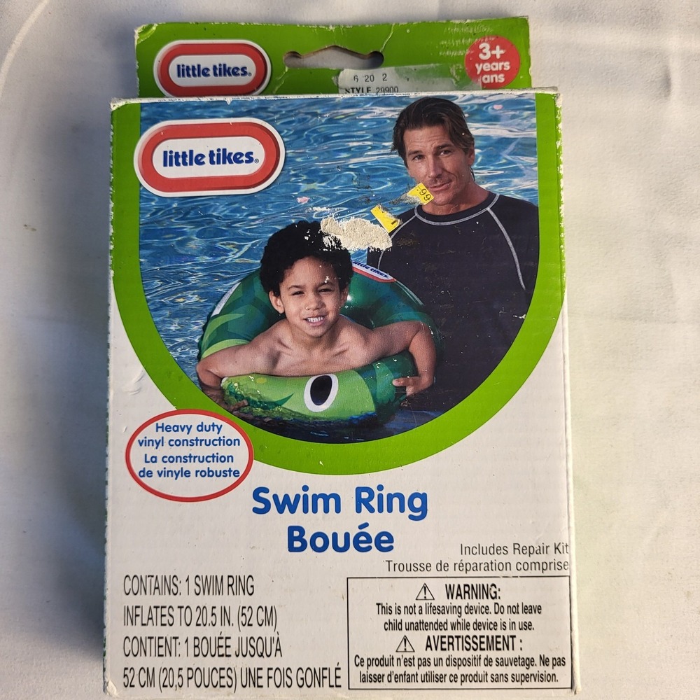 Little Tikes 25" Swim Ring Pool Inflatable Turtle Blow Up Floatie Kids Vintage